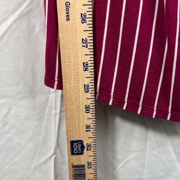 Lane Bryant Striped Wrap Burgundy Top 0164 - Picture 10 of 11